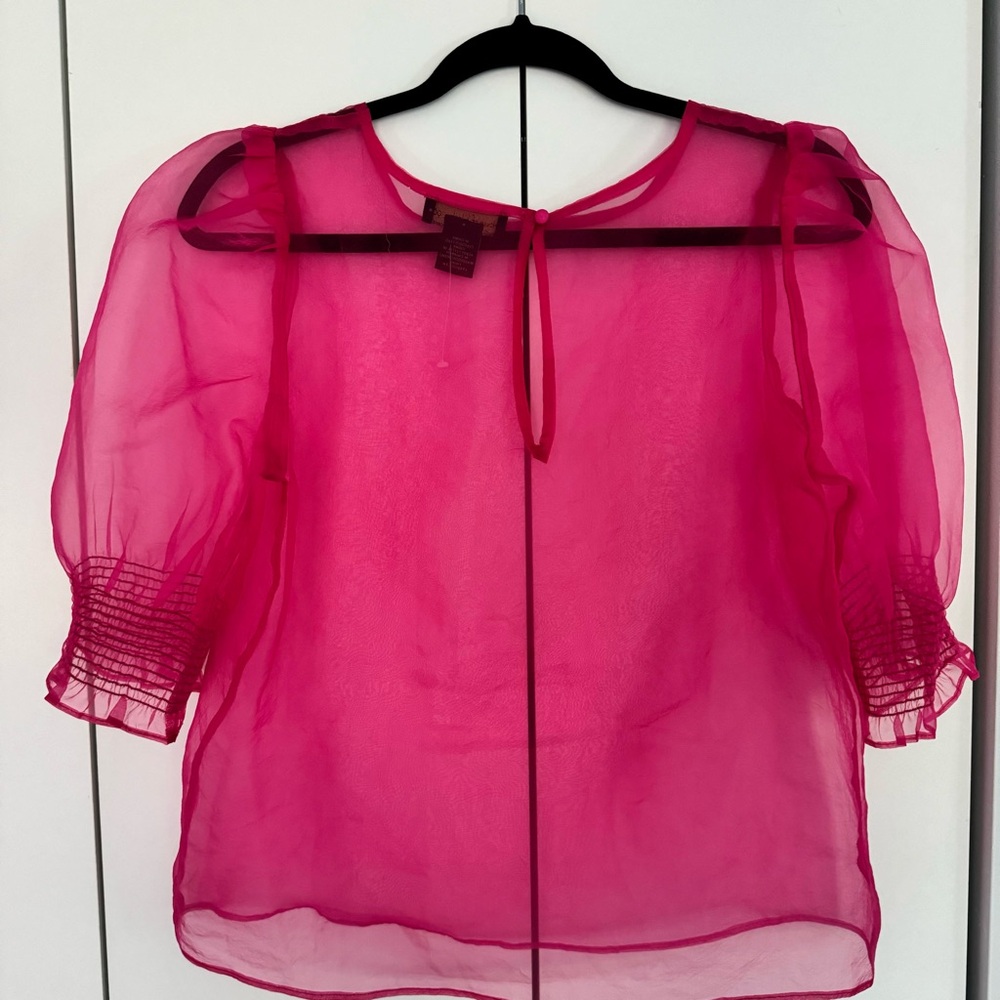 House of Harlow Pink Sheer Top